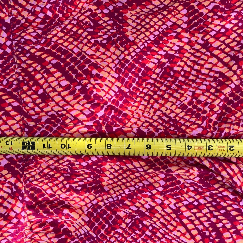d&co Beach Plus Size 2XP Cropped Pants Pink Red Print Pull-On Stretch Casual - Picture 4 of 9